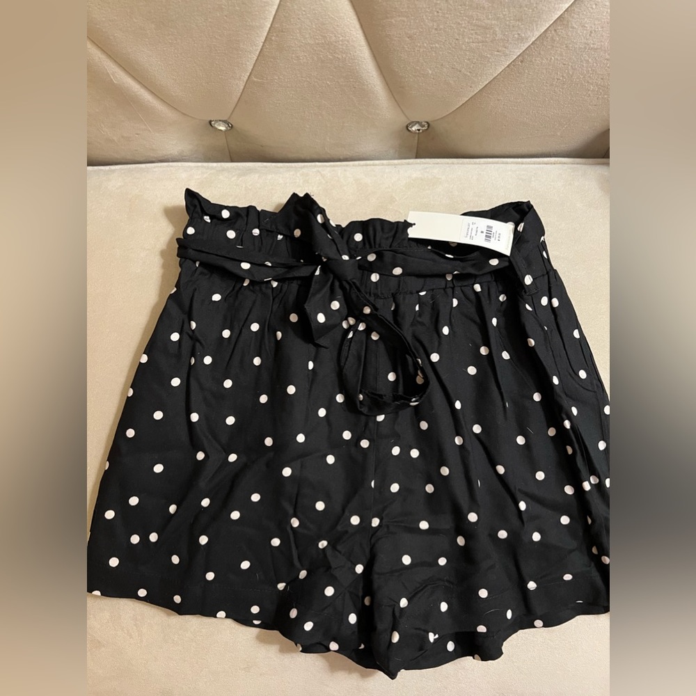 Harper Heritage High Waist Black & White Polka Dot Tie Shorts